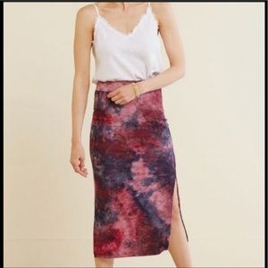 NWOT Sundry tie dye midi skirt